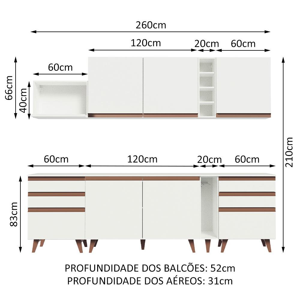 Foto 4 pulgar | Cocina Integral Completa Modular Madesa Reims 260cm Bb 06