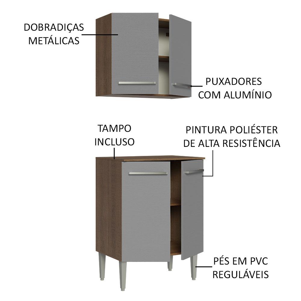 Foto 4 pulgar | Cocina Integral Completa Modular Madesa Emilly 64cm Mg