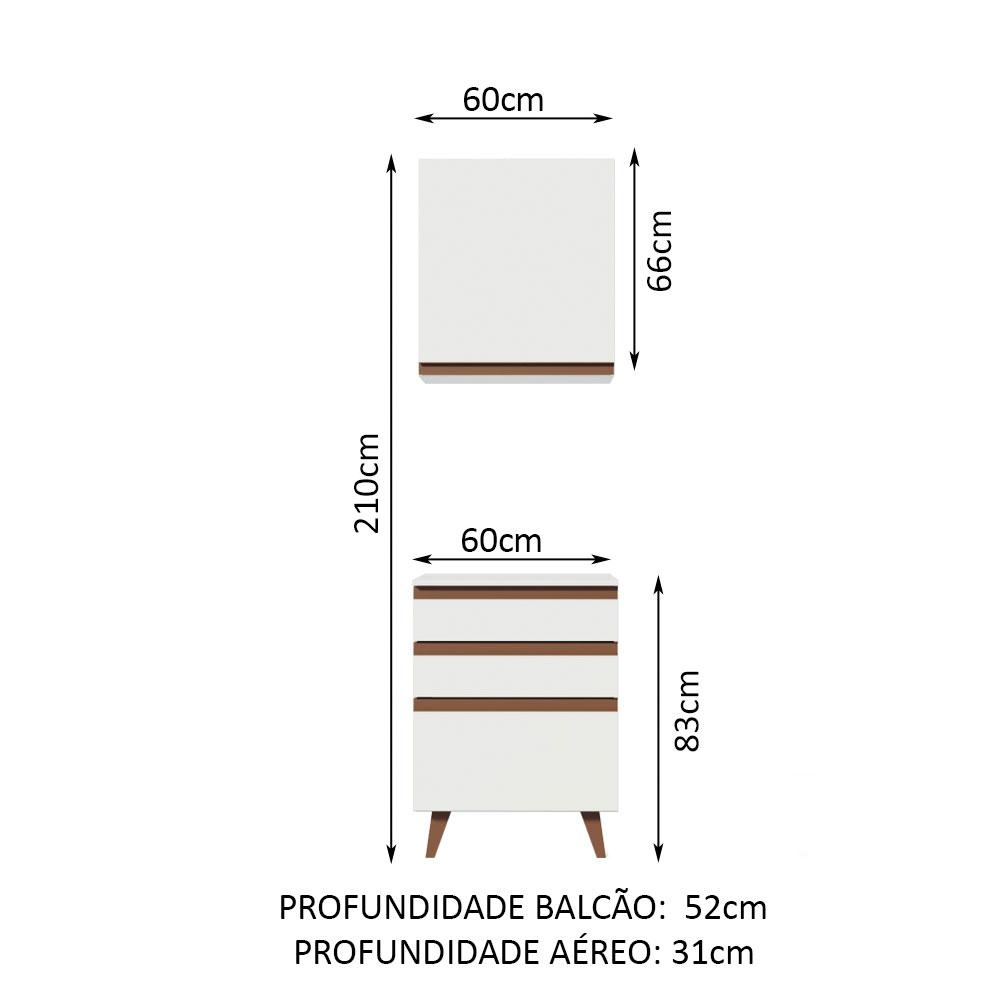 Foto 3 pulgar | Kit Cocina Integral Modular Madesa Reims 60cm Bb