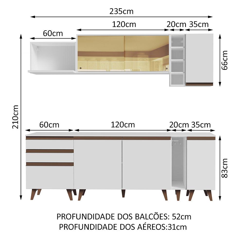 Foto 4 pulgar | Cocina Integral Completa Modular Madesa Reims 235cm Bb 01