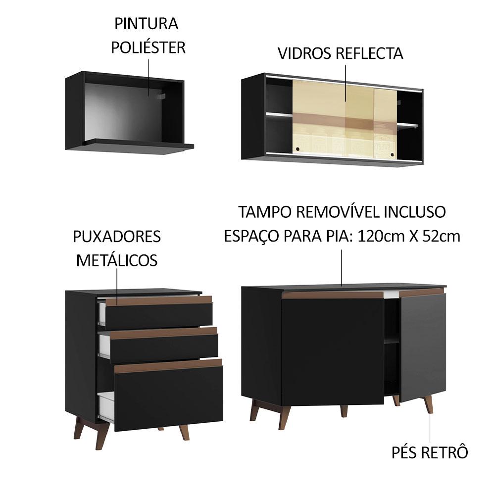 Foto 5 pulgar | Cocina Integral Completa Modular Madesa Reims 180cm Negro 1