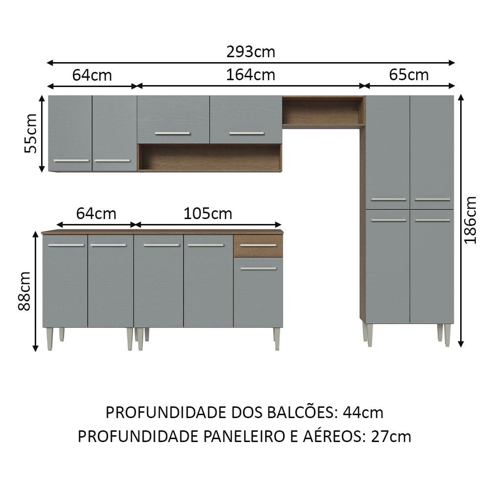 Foto 4 pulgar | Cocina Integral Completa Modular Madesa Emilly 293cm Mg 01