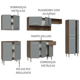 Foto 4 | Cocina Integral Completa Modular Madesa Emilly 293cm Mg 01