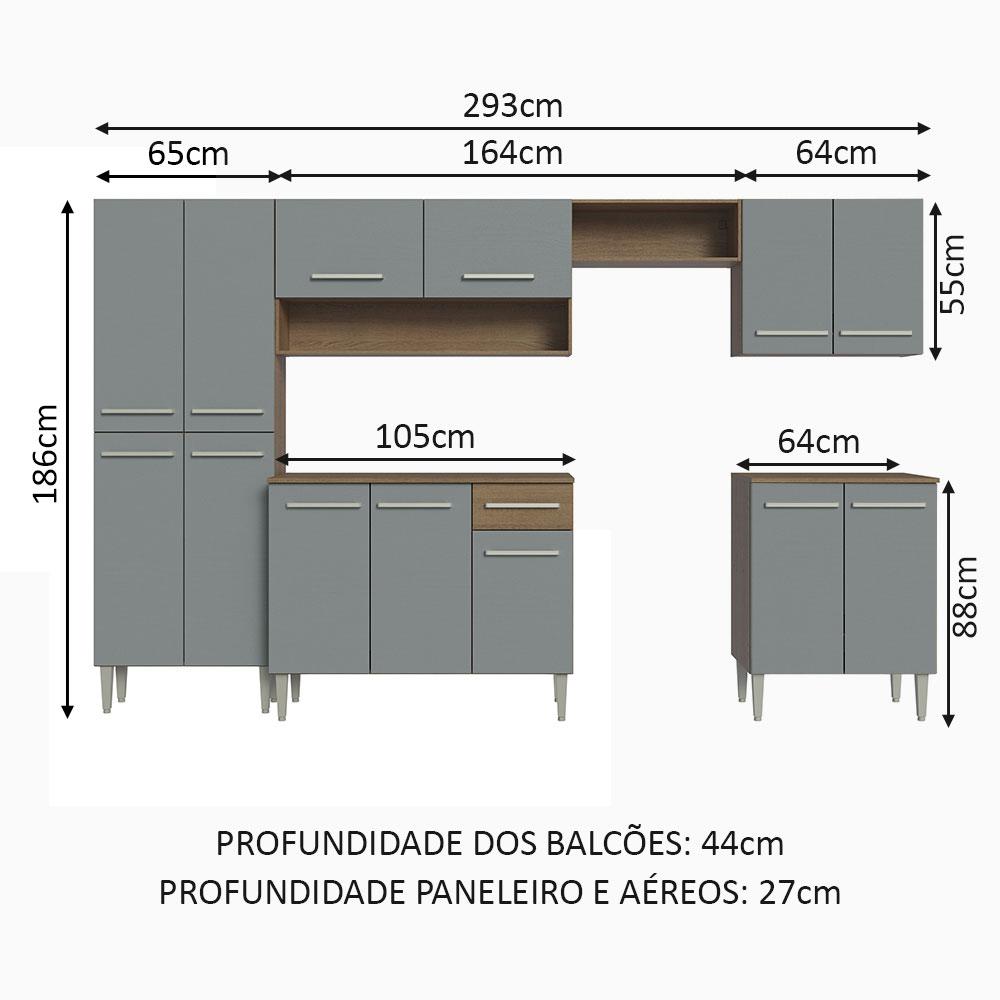 Foto 4 pulgar | Cocina Integral Completa Modular Madesa Emilly 293cm Mg 02