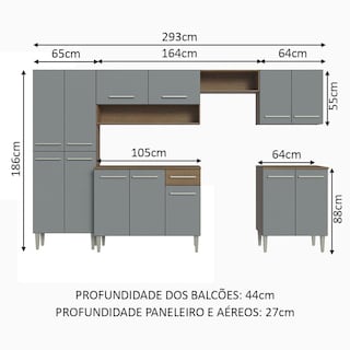 Foto 3 | Cocina Integral Completa Modular Madesa Emilly 293cm Mg 02
