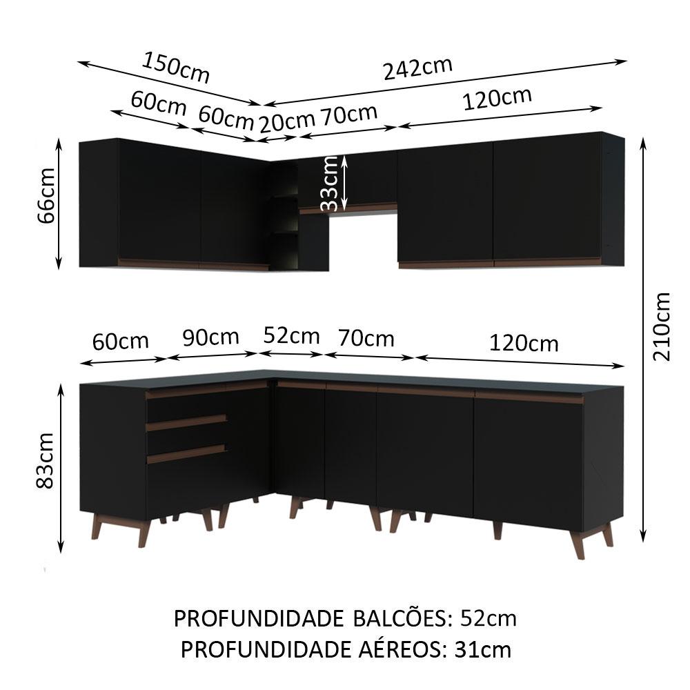 Foto 4 pulgar | Cocina Integral Completa Modular Madesa Reims 392cm Nn