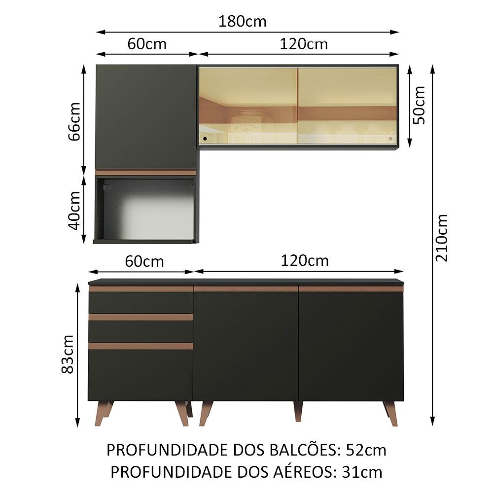 Foto 3 | Cocina Integral Completa Modular Madesa Reims 180cm Negro 2