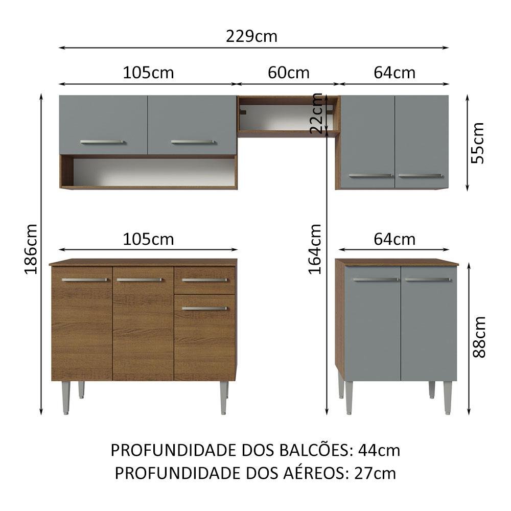 Foto 4 pulgar | Cocina Integral Completa Modular Madesa Emilly 229cm Mg 15