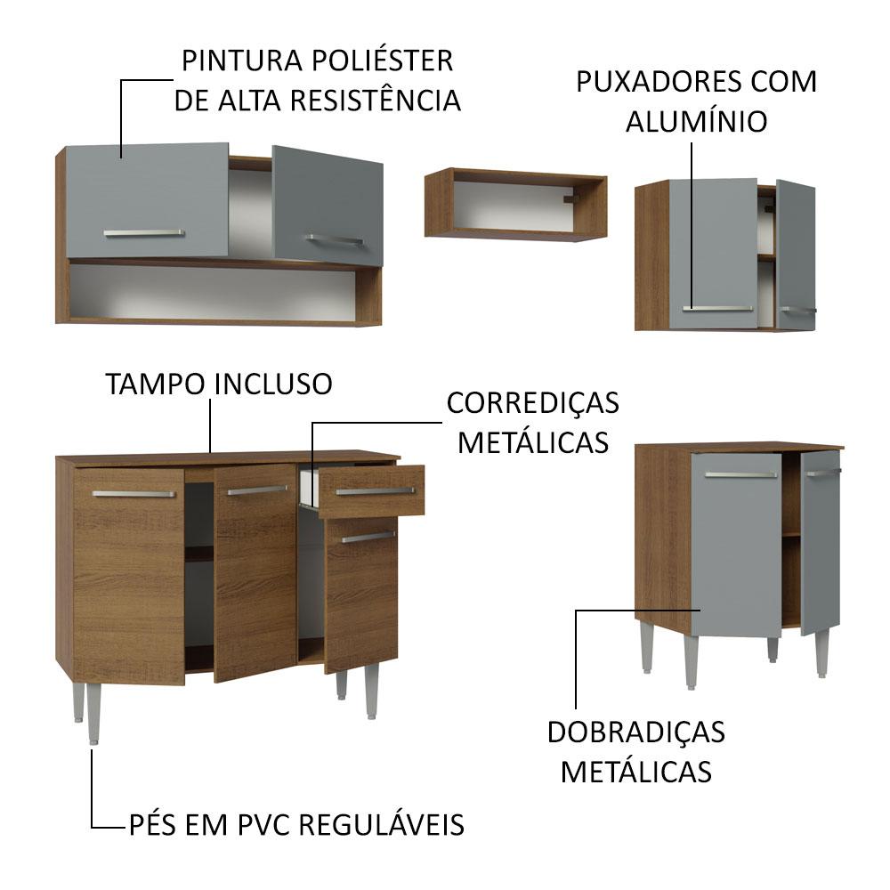 Foto 5 pulgar | Cocina Integral Completa Modular Madesa Emilly 229cm Mg 15