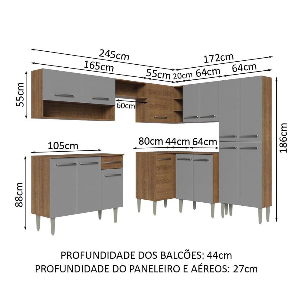 Foto 4 pulgar | Cocina Integral Completa Modular Madesa Emilly 417cm Mg 02