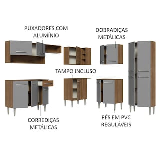 Foto 4 | Cocina Integral Completa Modular Madesa Emilly 417cm Mg 02