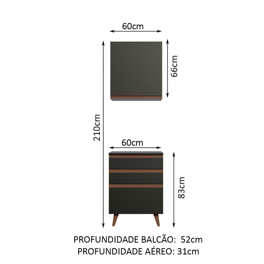 Foto 3 pulgar | Kit Cocina Integral Modular Madesa Reims 60cm Nn