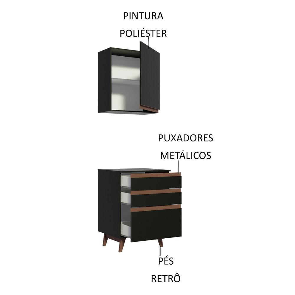 Foto 4 pulgar | Kit Cocina Integral Modular Madesa Reims 60cm Nn