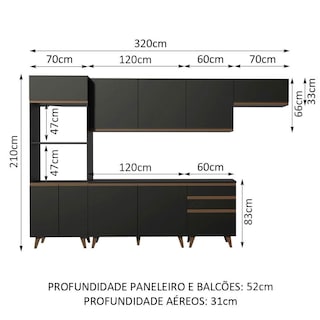 Foto 3 | Cocina Integral Completa Modular Madesa Reims 320cm Nn 01