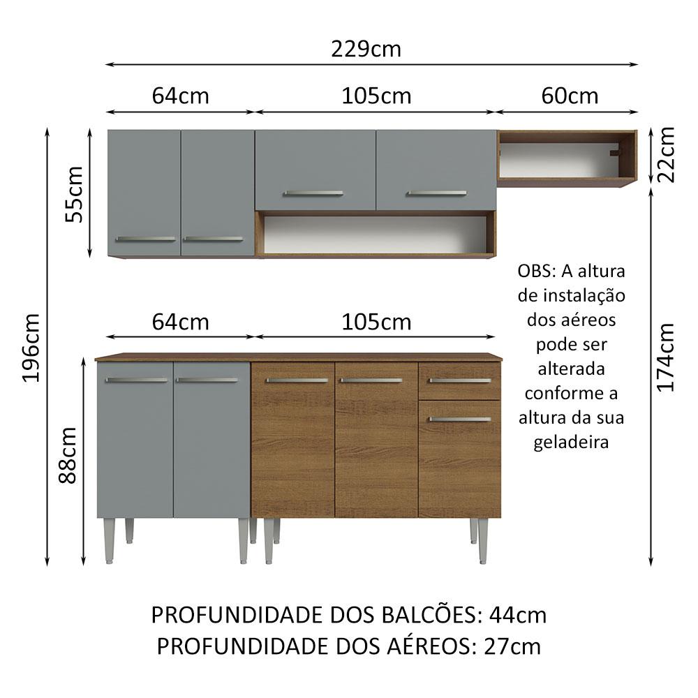 Foto 4 pulgar | Cocina Integral Completa Modular Madesa Emilly 229cm Mg