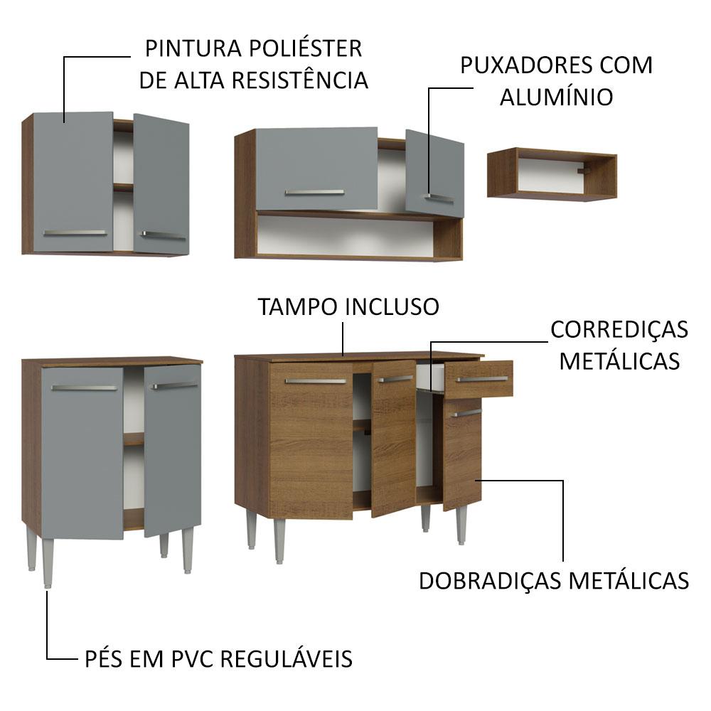 Foto 5 pulgar | Cocina Integral Completa Modular Madesa Emilly 229cm Mg