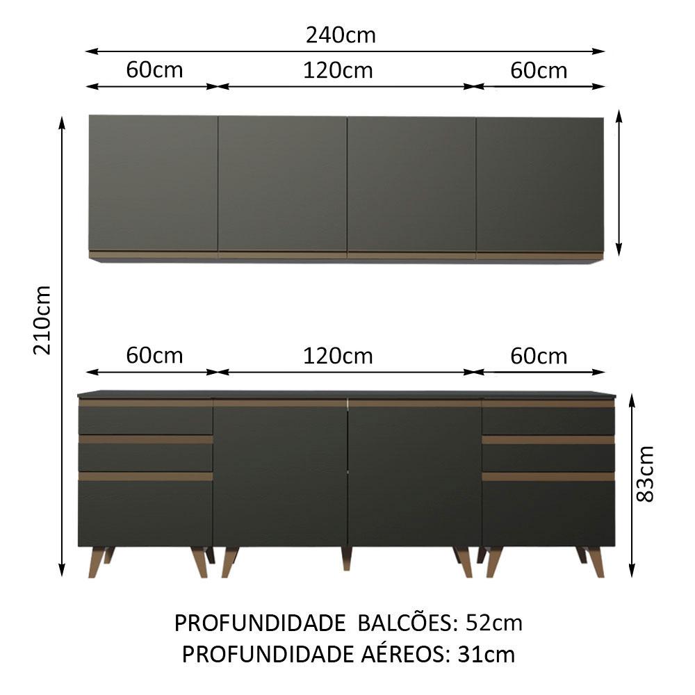 Foto 4 pulgar | Cocina Integral Completa Modular Madesa Reims 240cm Nn