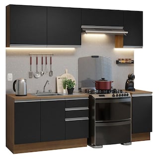 Foto 1 | Cocina Integral Con Acessorios 240cm Glamy Marrón/negro