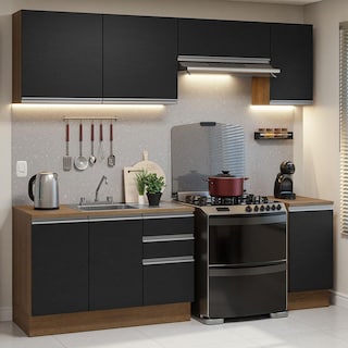 Foto 2 | Cocina Integral Con Acessorios 240cm Glamy Marrón/negro