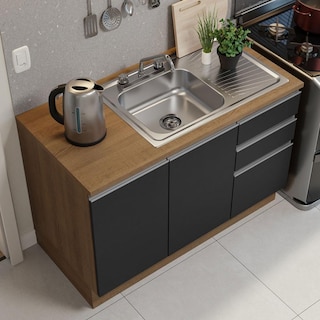 Foto 7 | Cocina Integral Con Acessorios 240cm Glamy Marrón/negro