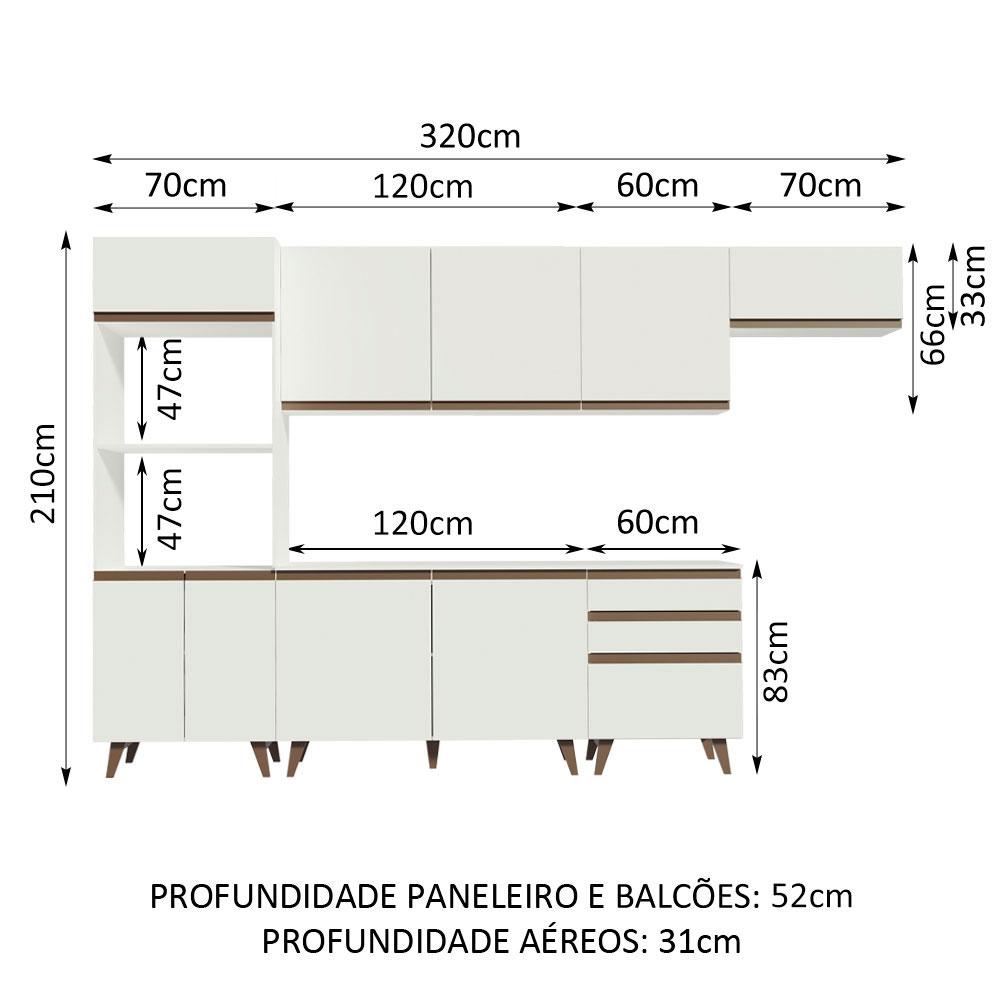 Foto 4 pulgar | Cocina Integral Completa Modular Madesa Reims 320cm Bb 01