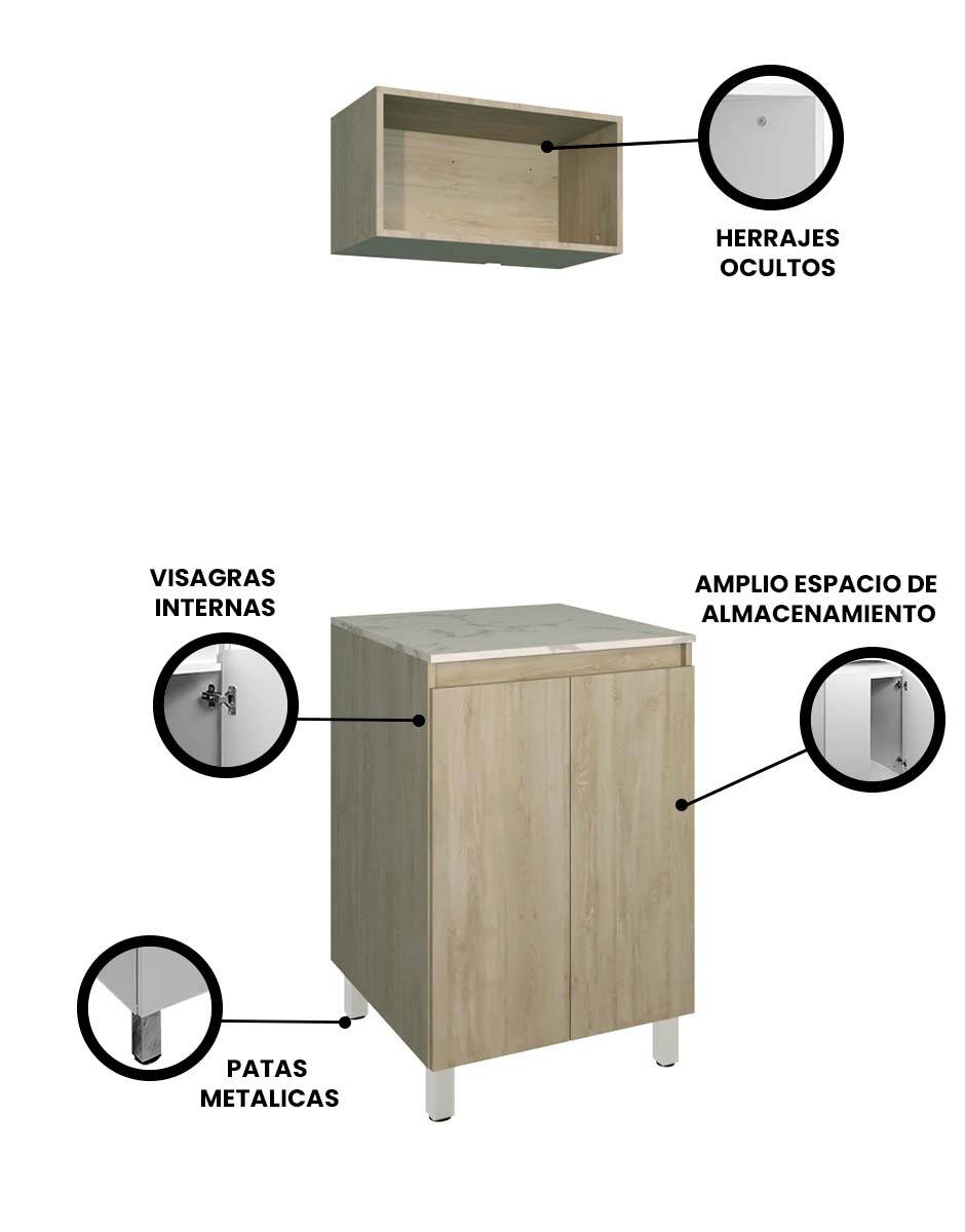 Foto 4 pulgar | Cocina Integral Con Gabinete Inferior Y Alacena Modelo BELEN