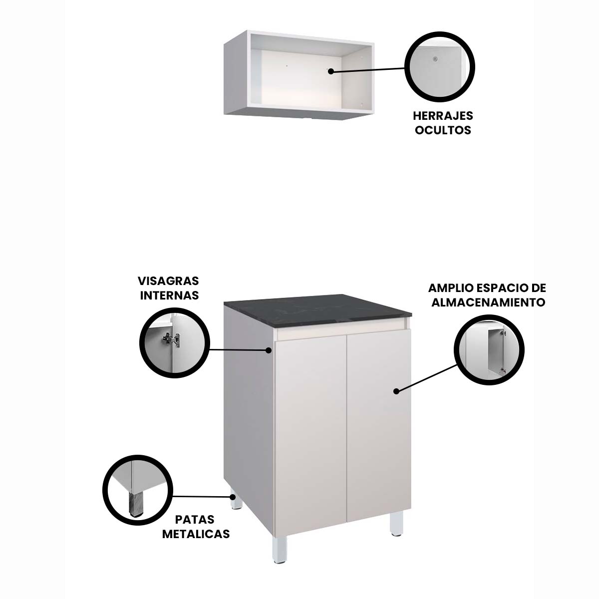 Foto 4 pulgar | Cocina Integral Con Gabinete Inferior Y Alacena Modelo BELEN