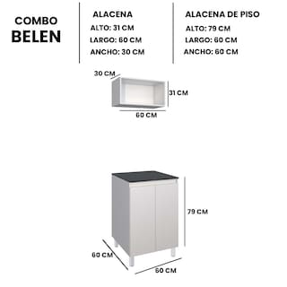 Foto 6 | Cocina Integral Con Gabinete Inferior Y Alacena Modelo BELEN