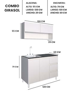Foto 6 | Cocina Integral Con Alacena Inferior Y Superior Modelo Girasol
