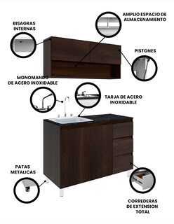 Foto 3 | Cocina Integral Con Alacena Inferior Y Superior Modelo Girasol