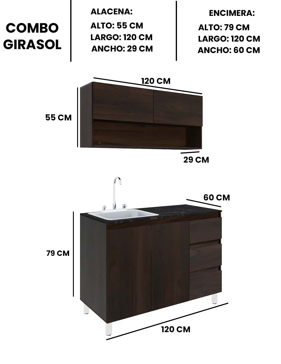 Foto 6 | Cocina Integral Con Alacena Inferior Y Superior Modelo Girasol