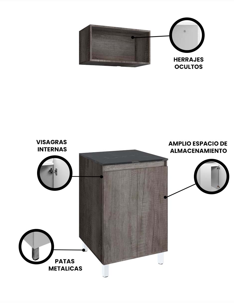 Foto 4 pulgar | Cocina Integral Con Gabinete Inferior Y Alacena Modelo BELEN