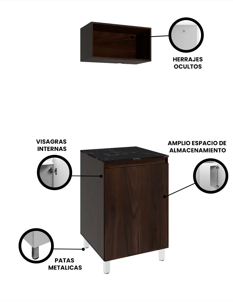 Foto 4 pulgar | Cocina Integral Con Gabinete Inferior Y Alacena Modelo BELEN