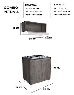 Foto 6 | Cocina Integral Completa Decomobil Con Parrilla Y Campana Modelo Petunia