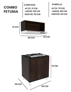 Foto 6 | Cocina Integral Completa Decomobil Con Parrilla Y Campana Modelo Petunia