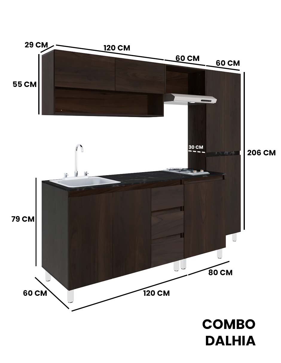 Foto 8 | Cocina Integral Decomobil Dalhia Marrón