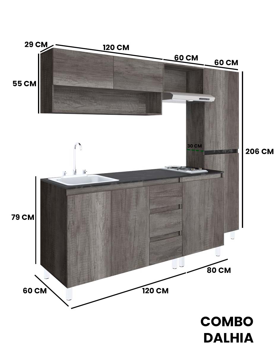 Foto 8 | Cocina Integral Decomobil Dalhia Gris