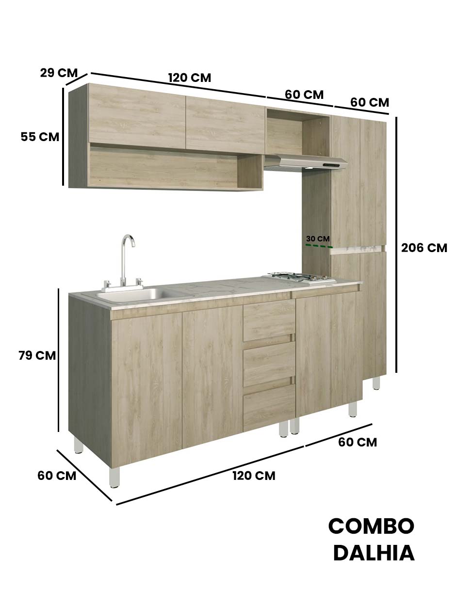 Foto 9 pulgar | Cocina Integral Premium Decomobil Dalhia con Campana y Parrilla