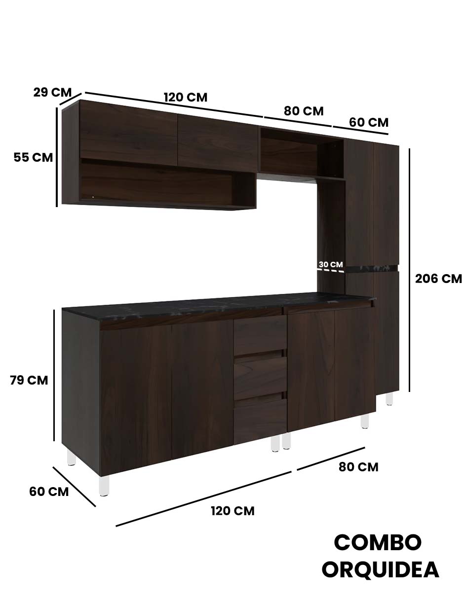 Foto 9 pulgar | Cocina Integral Premium Decomobil Orquídea para Tarja Minimalista