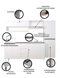 Foto 3 | Cocina Integral Decomobil Olivo Blanca
