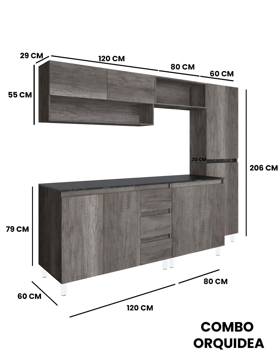 Foto 9 pulgar | Cocina Integral Premium Decomobil Orquídea para Tarja Minimalista