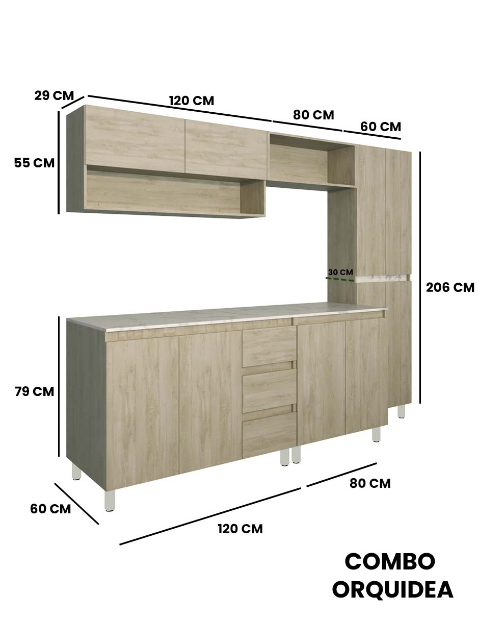 Foto 9 pulgar | Cocina Integral Premium Decomobil Orquídea para Tarja Minimalista