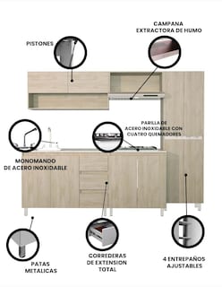 Foto 3 | Cocina Integral Decomobil Olivo Beige
