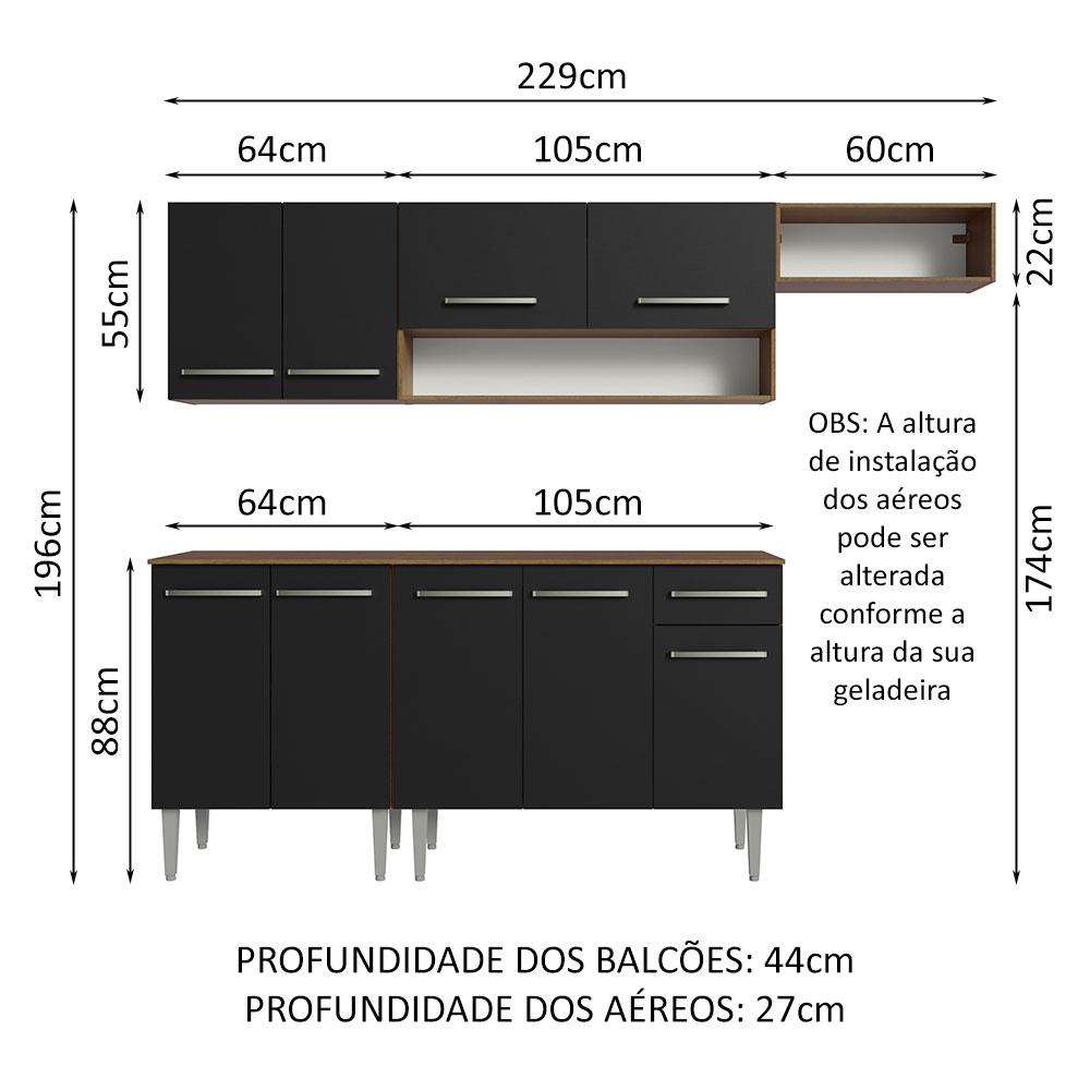 Foto 4 pulgar | Cocina Integral Completa Modular Madesa Emilly 229cm Mn 01