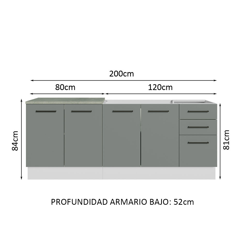 Foto 4 pulgar | Kit de Cocina 200cm Glamy Madesa Bg