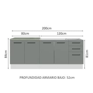 Foto 3 | Kit de Cocina 200cm Glamy Madesa Bg