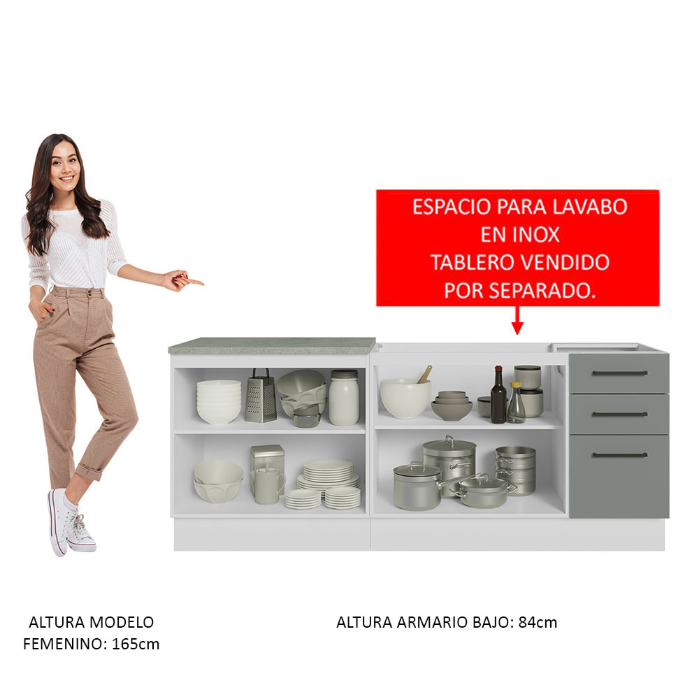 Foto 6 pulgar | Kit de Cocina 200cm Glamy Madesa Bg