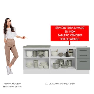 Foto 5 | Kit de Cocina 200cm Glamy Madesa Bg