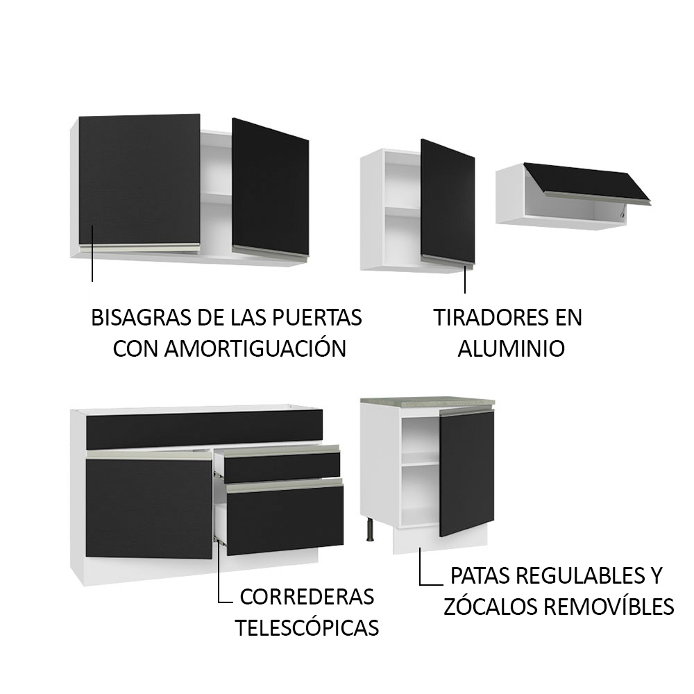 Foto 5 pulgar | Cocina Integral Madesa Glamy de 260 cm