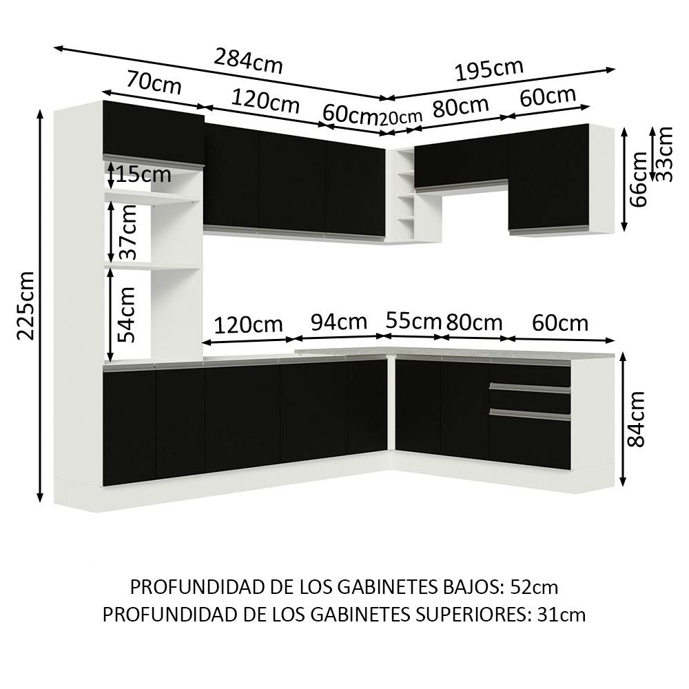 Foto 4 pulgar | Cocina Integral Completa Modular Madesa Glamy 479cm Bn 01